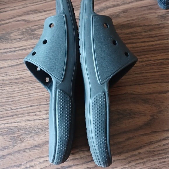 CROCS Black Slide Sandals, Unisex, Mens 9, Womens 11